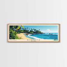 Load image into Gallery viewer, Bentota, Sri Lanka Panoramic Beach Print, Vacation Gift, Sri Lanka Wall Art, Framed Canvas Print, Framed Beach Painting
