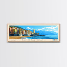 Carregar imagem no visualizador da galeria, Camogli Beach, Italy Panoramic Beach Print, Vacation Gift, Italy Wall Art, Beach Painting, Beach Decor, Beach Painting
