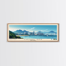Cargar imagen en el visor de la galería, Cheung Sha, Hong Kong Panoramic Print, Vacation Gift, Hong Kong Wall Art, Beach Painting, Beach Decor, Large Wall Art, Wood Frame Art
