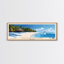 Cargar imagen en el visor de la galería, Cocoa Island, Maldives Panoramic Print, Vacation Gift, Maldives Wall Art, Beach Painting, Beach Decor, Large Wall Art, Wood Frame Art
