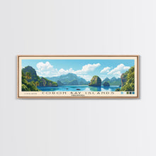 Load image into Gallery viewer, Coron Bay Islands, Philippines Panoramic Beach Print, Vacation Gift, Philippines Wall Art, Framed Canvas Print, Framed Beach Painting
