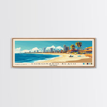 Load image into Gallery viewer, Coronado Beach, San Diego Panoramic Print, Vacation Gift, San Diego Wall Art, Vacation Wall Art, Vacatation Memories, Beach Decor, Beach Or Lakehouse Art
