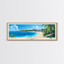 Load image into Gallery viewer, Cozumel, Mexico Panoramic Print, Vacation Gift, Mexico Wall Art, Beach Painting, Beach Decor, Beach Or Lakehouse Art
