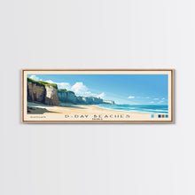 Carregar imagem no visualizador da galeria, D-Day beaches, France Panoramic Beach Print, Vacation Gift, France Wall Art, Framed Canvas Print, Framed Beach Painting
