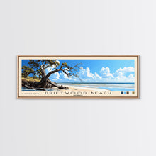 Carregar imagem no visualizador da galeria, Driftwood Beach, Georgia Panoramic Beach Print, Vacation Gift, Georgia Wall Art, Framed Canvas Print, Framed Beach Painting
