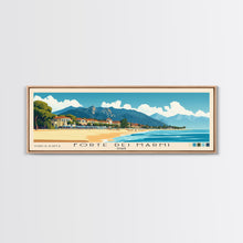 Load image into Gallery viewer, Forte dei Marmi, Italy Panoramic Beach Print, Vacation Gift, Italy Wall Art, Framed Canvas Print, Framed Beach Painting
