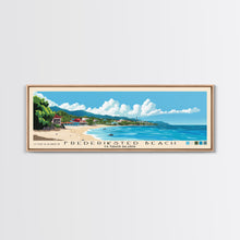 Cargar imagen en el visor de la galería, Frederiksted Beach, US Virgin islands Panoramic Print, Vacation Gift, US Virgin islands Wall Art, Beach Painting, Beach Decor, Beach Or Lakehouse Art
