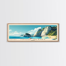 Carregar imagem no visualizador da galeria, Frioul Islands, France Panoramic Beach Print, Vacation Gift, France Wall Art, Framed Canvas Print, Framed Beach Painting
