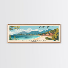 Carregar imagem no visualizador da galeria, Gili Trawangan, Indonesia Panoramic Print, Vacation Gift, Indonesia Wall Art, Beach Painting, Beach Decor, Large Wall Art, Wood Frame Art
