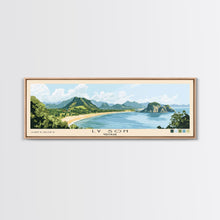 Load image into Gallery viewer, Ly Son, Vietnam Panoramic Beach Print, Vacation Gift, Vietnam Wall Art, Framed Canvas Print, Framed Beach Painting

