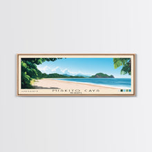 Load image into Gallery viewer, Miskito Cays, Nicaragua Panoramic Beach Print, Vacation Gift, Nicaragua Wall Art, Framed Canvas Print, Framed Beach Painting
