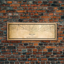 Load image into Gallery viewer, Dallas Panoramic Map Canvas Print, Texas Map Print, Texas Wall Art, Dallas Map Poster, US, Maps, Dallas Maps, Map Gifts, Large Framed Map
