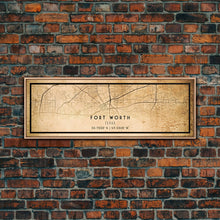 Load image into Gallery viewer, Fort Worth Panoramic map print poster or framed canvas, Texas map print poster canvas, Fort Worth city map print poster canvas, Panther City
