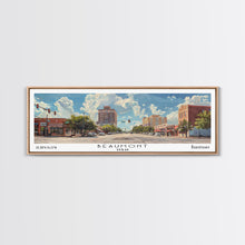 Carregar imagem no visualizador da galeria, Beaumont Texas Panoramic Painting, Watercolor Framed Canvas Print, Scenic City Art, Travel Poster, Wall Hanging, Living Room Art, Gift Idea
