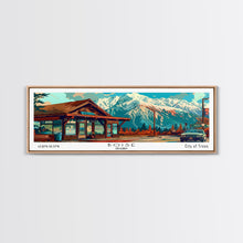 Load image into Gallery viewer, Boise Idaho Panoramic Travel Poster Framed Canvas Print, Mid Century Modern Art, Pop Art Style, Wall Art Decor, Home Decoration
