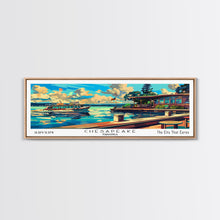Cargar imagen en el visor de la galería, Chesapeake Virginia Panoramic Travel Poster Framed Canvas Print, Mid Century Modern Art, Pop Art Style, Wall Art Decor, Home Decoration
