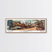 Carregar imagem no visualizador da galeria, Baltimore Maryland Panoramic Painting, Mid Century Modern Framed Canvas Print, Retro Pop Art Travel Poster, Wall Decor, Home Decor, Wall Hanging
