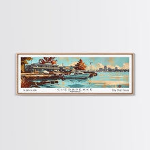 Load image into Gallery viewer, Chesapeake Virginia Panoramic Wall Art, Mid Century Modern Framed Canvas Print, Retro Pop Art Travel Poster, Office Art, Living Room Decor
