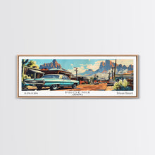 Load image into Gallery viewer, Phoenix Arizona Panoramic Painting, Retro Style Framed Canvas Print, Mid Century Modern Art, Pop Art Travel Poster, Home Office Decor
