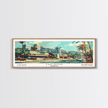 Cargar imagen en el visor de la galería, Tucson Arizona Panoramic Wall Art, Mid Century Modern Framed Canvas Print, Retro Pop Art Travel Poster, Living Room and Office Decor
