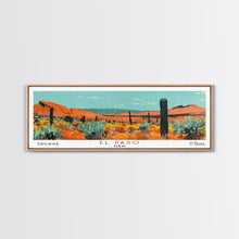 Load image into Gallery viewer, El Paso Texas Panoramic Painting, Mid Century Modern Framed Canvas Print, Retro Pop Art Travel Poster, Living Room Wall Decor
