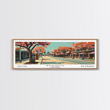 Carregar imagem no visualizador da galeria, Anaheim California Panoramic Painting, Framed Canvas Print, Mid Century Modern Wall Art, Retro Pop Art Travel Poster, Office Decor, City Art
