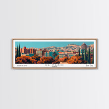 Load image into Gallery viewer, El Paso Texas Panoramic Painting, Framed Canvas Print, Mid Century Modern Wall Art, Retro Pop Art Travel Poster, Home Decor, City Art
