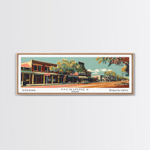 Load image into Gallery viewer, McKinney Texas Panoramic Painting, Mid Century Modern Framed Canvas Print, Retro Pop Art Travel Poster, Living Room Wall Decor
