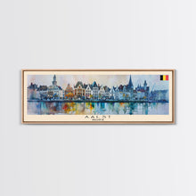 Carregar imagem no visualizador da galeria, Aalst Belgium Travel Art, City Art, Framed Canvas Print or Metal Wall Art, Europe Travel Poster, Panoramic Wall Art, Extra Wide Wall Art
