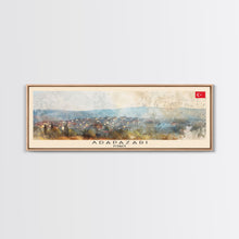 Carregar imagem no visualizador da galeria, Adapazar Turkey Panoramic Travel Poster, Framed Canvas Print or Metal Wall Art, Travel Art, Home Decor, Panoramic Painting, Midcentury Art
