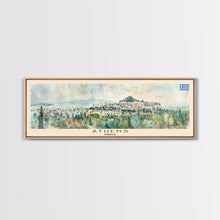 Carregar imagem no visualizador da galeria, Athens Greece Travel Art, City Art, Framed Canvas Print or Metal Wall Art, Europe Travel Poster, Panoramic Wall Art, Extra Wide Wall Art
