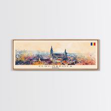 Load image into Gallery viewer, Cluj Napoca Romania Travel Print Wall Art, Panoramic City Art, Travel Art, Wall Decor, Vacation Gift, Framed Canvas Print Or Metal Art
