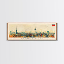 Carregar imagem no visualizador da galeria, Gelsenkirchen Germany Panoramic Travel Poster, Framed Canvas Print or Metal Wall Art, Travel Art, Home Decor, Panoramic Painting, Midcentury Art
