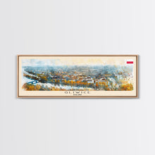 Carregar imagem no visualizador da galeria, Gliwice Poland Panoramic Travel Poster, Framed Canvas Print or Metal Wall Art, Travel Art, Home Decor, Panoramic Painting, Midcentury Art
