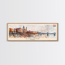 Load image into Gallery viewer, Szolnok Hungary Wall Art, Panoramic Travel Poster, Panoramic Framed Canvas Print, City Wall Art, Wall Hanging Home Decor, Travel Art
