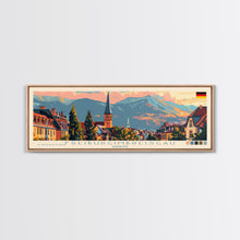Load image into Gallery viewer, Freiburg Germany Panoramic Travel Poster, Framed Canvas Print or Metal Wall Art, Travel Art, Home Decor, Panoramic Painting, Midcentury Art
