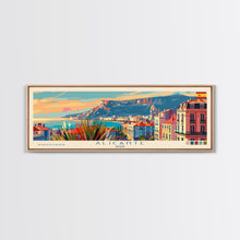 Carregar imagem no visualizador da galeria, Alicante Spain Travel Print Wall Art, Panoramic City Art, Travel Art, Wall Decor, Vacation Gift, Framed Canvas Print Or Metal Art
