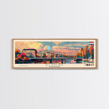 Carregar imagem no visualizador da galeria, Almere Netherlands Panoramic Travel Poster, Framed Canvas Print or Metal Wall Art, Travel Art, Home Decor, Panoramic Painting, Midcentury Art
