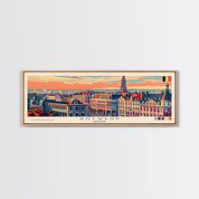 Carregar imagem no visualizador da galeria, Antwerp Belgium Wall Art, Panoramic Travel Poster, Panoramic Framed Canvas Print, City Wall Art, Wall Hanging Home Decor, Travel Art

