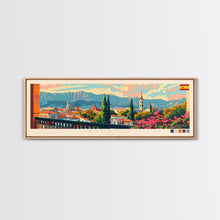Carregar imagem no visualizador da galeria, Badajoz Spain Wall Art, Panoramic Travel Poster, Panoramic Framed Canvas Print, City Wall Art, Wall Hanging Home Decor, Travel Art
