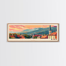 Load image into Gallery viewer, Banska Bystrica Wall Art, Panoramic Travel Poster, Panoramic Framed Canvas Print, City Wall Art, Wall Hanging Home Decor, Travel Art
