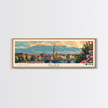 Load image into Gallery viewer, Bern Switzerland Travel Art, City Art, Framed Canvas Print or Metal Wall Art, Europe Travel Poster, Panoramic Wall Art, Extra Wide Wall Art
