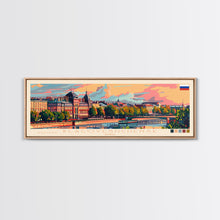 Load image into Gallery viewer, Blagoveshchensk Russia Travel Art, City Art, Framed Canvas Print or Metal Wall Art, Europe Travel Poster, Panoramic Wall Art, Extra Wide Wall Art
