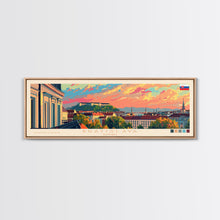 Load image into Gallery viewer, Bratislava Slovakia Wall Art, Panoramic Travel Poster, Panoramic Framed Canvas Print, City Wall Art, Wall Hanging Home Decor, Travel Art

