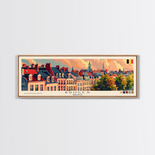 Carregar imagem no visualizador da galeria, Bruges Belgium Travel Art, City Art, Framed Canvas Print or Metal Wall Art, Europe Travel Poster, Panoramic Wall Art, Extra Wide Wall Art
