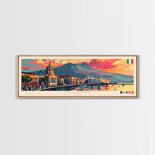Cargar imagen en el visor de la galería, Catania Italy Travel Print Wall Art, Panoramic City Art, Travel Art, Wall Decor, Vacation Gift, Framed Canvas Print Or Metal Art
