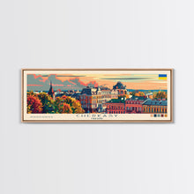 Cargar imagen en el visor de la galería, Cherkasy Ukraine Travel Art, City Art, Framed Canvas Print or Metal Wall Art, Europe Travel Poster, Panoramic Wall Art, Extra Wide Wall Art
