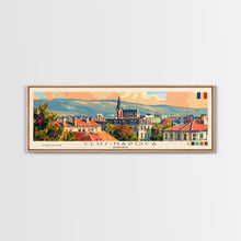 Load image into Gallery viewer, Cluj Napoca Romania Travel Print Wall Art, Panoramic City Art, Travel Art, Wall Decor, Vacation Gift, Framed Canvas Print Or Metal Art
