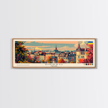 Load image into Gallery viewer, Dnipro Ukraine Wall Art, Panoramic Travel Poster, Panoramic Framed Canvas Print, City Wall Art, Wall Hanging Home Decor, Travel Art
