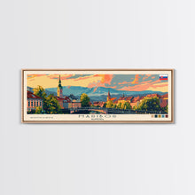 Load image into Gallery viewer, Maribor Slovenia Panoramic Travel Poster, Framed Canvas Print or Metal Wall Art, Travel Art, Home Decor, Panoramic Painting, Midcentury Art
